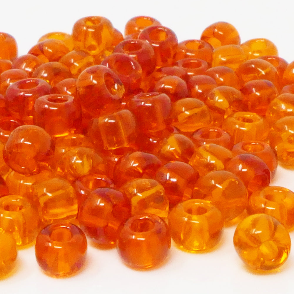 Rocailles Perlen 6mm Glasperlen Mix  3/0 orange Rocaillesperlen 100 St. Perlenmix -1517