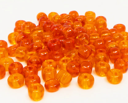 Rocailles Perlen 6mm Glasperlen Mix  3/0 orange Rocaillesperlen 100 St. Perlenmix -1517