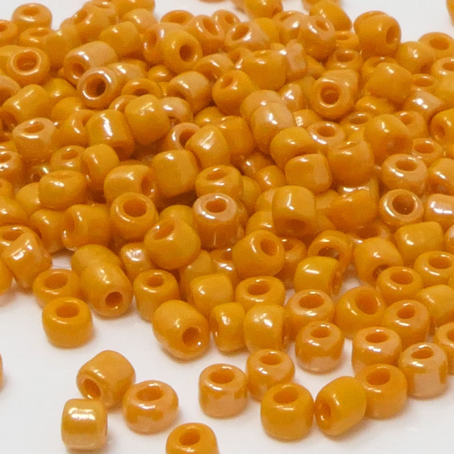 Rocailles Perlen 260 St. Glasperlen Orange opak 4mm Bastelperlen Indianerperlen