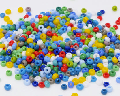 Rocailles-Perlen-Mix 580 Stück Glasperlen 3mm Bunt 8/0 Farben-Mix Indianerperlen zum Auffädeln -227