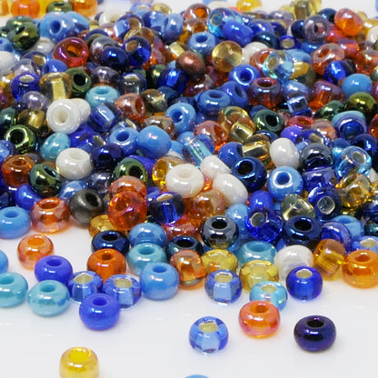 Rocailles-Perlen-Mix 650 Stück Glasperlen 3mm Bunt opak und transparent mit Silberfolie 8/0