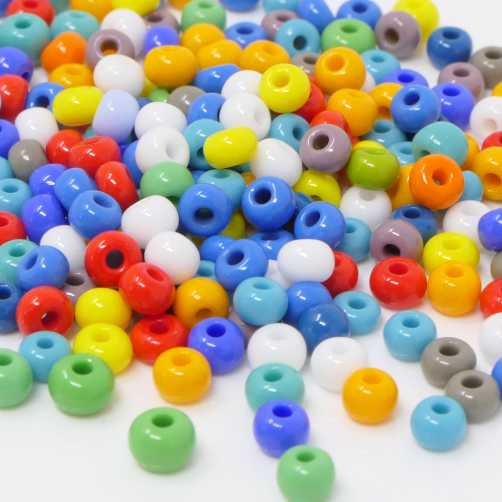 Rocailles-Perlen-Mix 230 Stück Glasperlen 4mm Bunt 6/0 Farben-Mix Indianerperlen zum Auffädeln -795