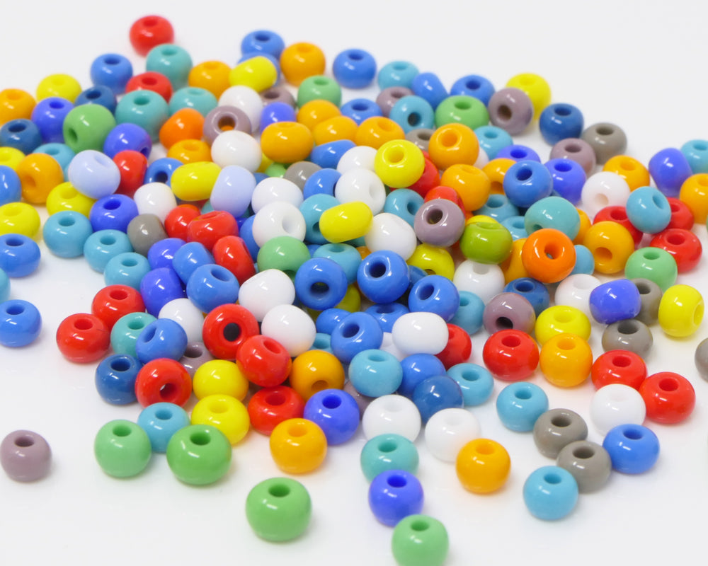 Rocailles-Perlen-Mix 230 Stück Glasperlen 4mm Bunt 6/0 Farben-Mix Indianerperlen zum Auffädeln -795