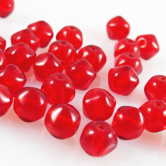 Perlen rot 7mm Glasperlen zum Basteln 30x Schmuckperlen rote Bastelperlen