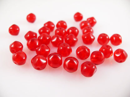 Perlen rot 7mm Glasperlen zum Basteln 30x Schmuckperlen rote Bastelperlen