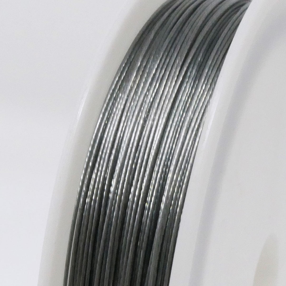 Schmuckdraht Basteldraht Ø 0,45mm Altsilber 55m nylonummantelt Draht Perlendraht