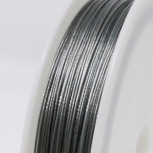 Schmuckdraht Basteldraht Ø 0,45mm Altsilber 55m nylonummantelt Draht Perlendraht
