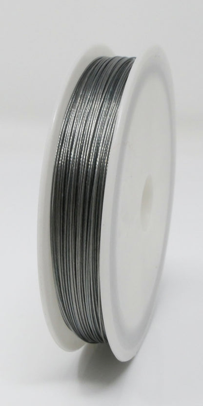 Schmuckdraht Basteldraht Ø 0,45mm Altsilber 55m nylonummantelt Draht Perlendraht