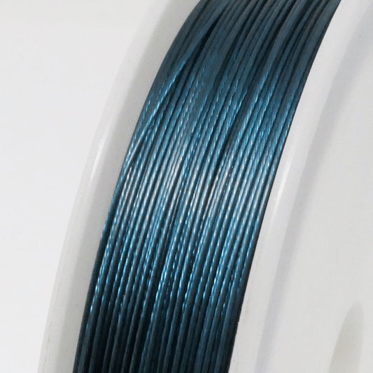 Schmuckdraht Basteldraht Ø 0,45mm Indigo Blau 55m nylonummantelt Draht