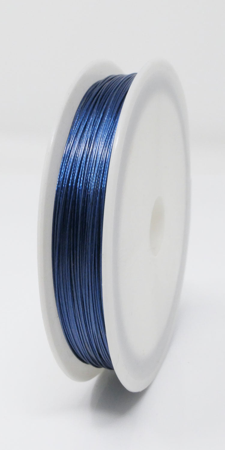 Schmuckdraht Basteldraht Ø 0,45mm Saphir Blau 55m nylonummantelt Draht