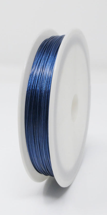 Schmuckdraht Basteldraht Ø 0,45mm Saphir Blau 55m nylonummantelt Draht