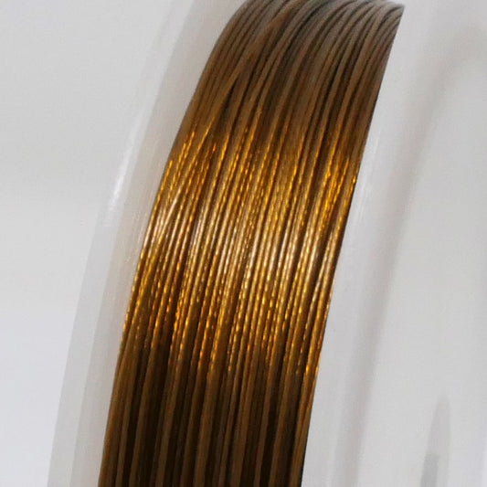 Schmuckdraht Basteldraht Ø 0,45mm Ocker Braun 55m nylonummantelt Draht