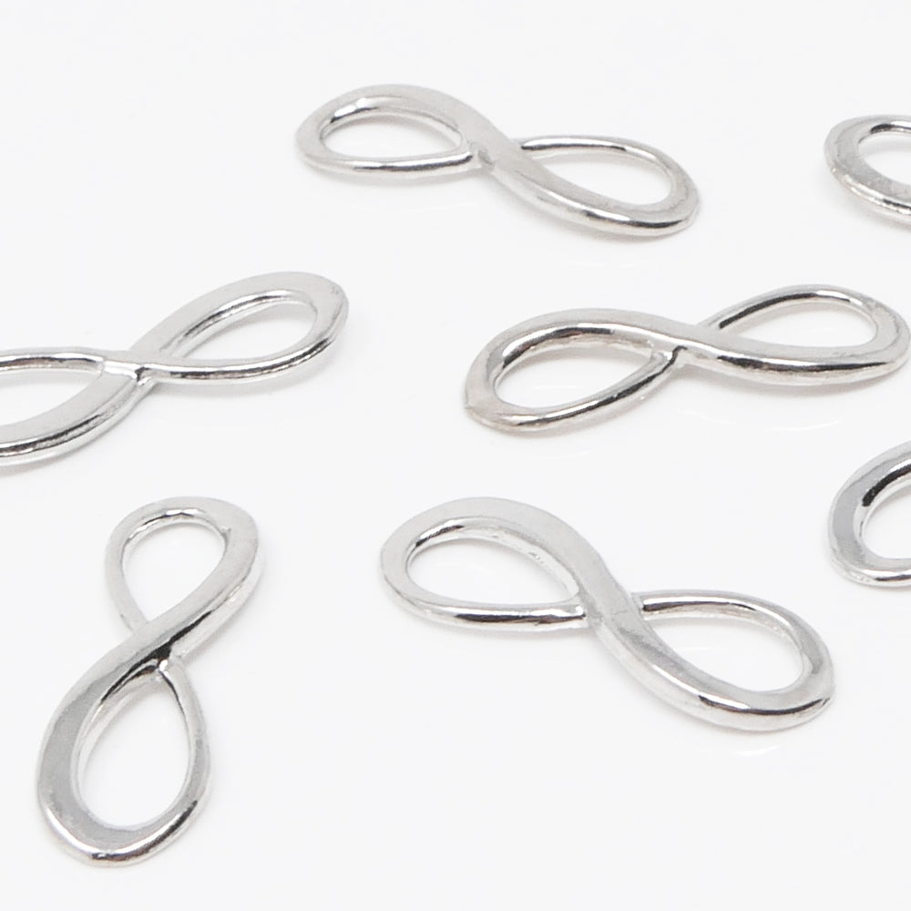Kettenverbinder 7x Verbinder Unendlichkeit zum Basteln 24mm silberfarben