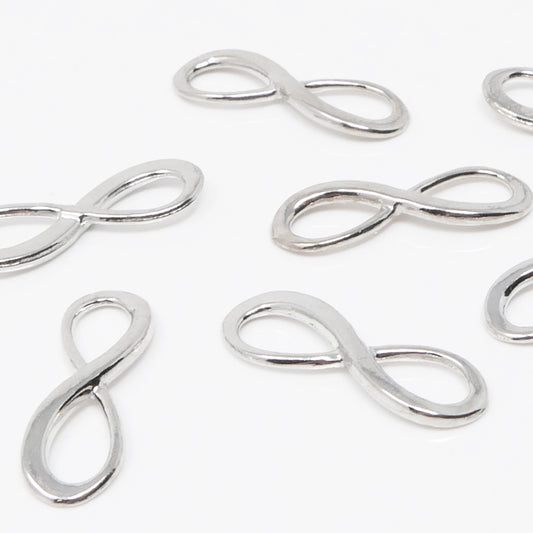 Kettenverbinder 7x Verbinder Unendlichkeit zum Basteln 24mm silberfarben