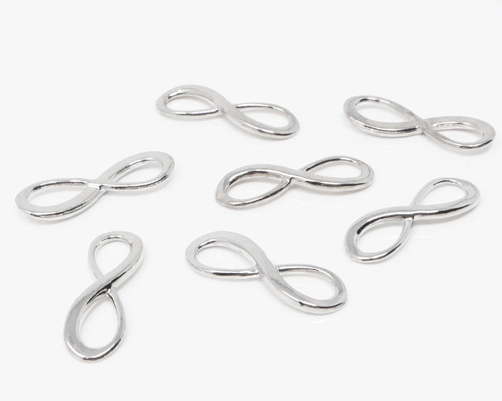 Kettenverbinder 7x Verbinder Unendlichkeit zum Basteln 24mm silberfarben