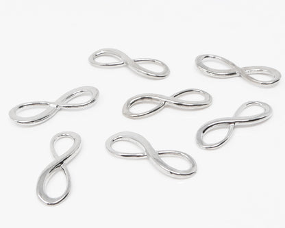 Kettenverbinder 7x Verbinder Unendlichkeit zum Basteln 24mm silberfarben